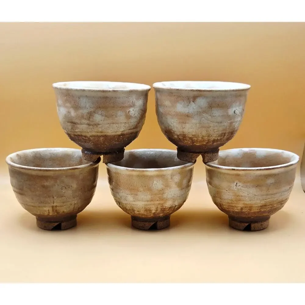 Hagi- Yaki Chawan Japanese Tea/Matcha/Coffee Bowl Cups Set of 5